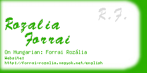 rozalia forrai business card
